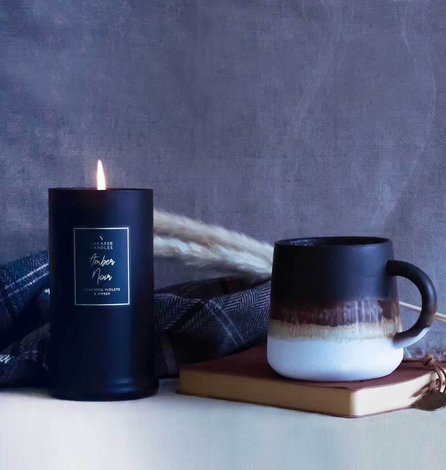 Amber Noir Pillar Jar | The Nancy Smillie Shop - Art, Jewellery & Designer Gifts Glasgow Scotland