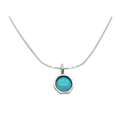 Small Opal Circle Necklace