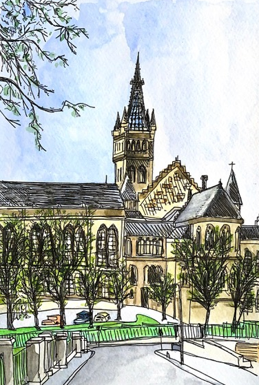 "Glasgow University" From South Park framed print