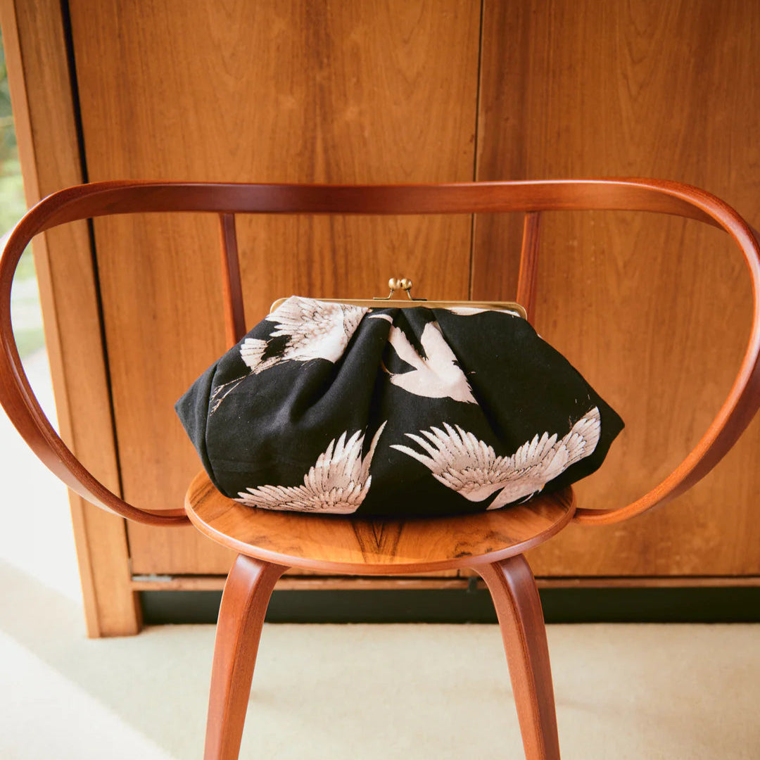 Stork Black Clasp Bag
