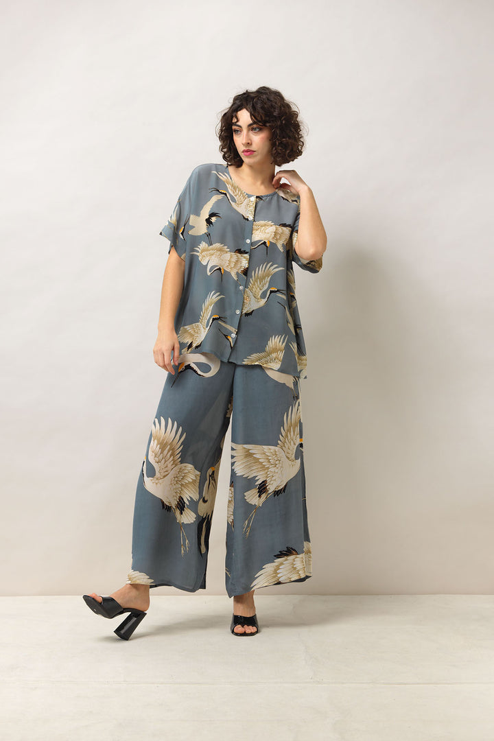 Stork Slate Tea Blouse S/M