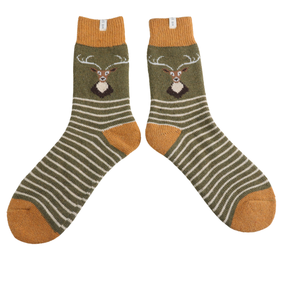 Olive Stag Socks