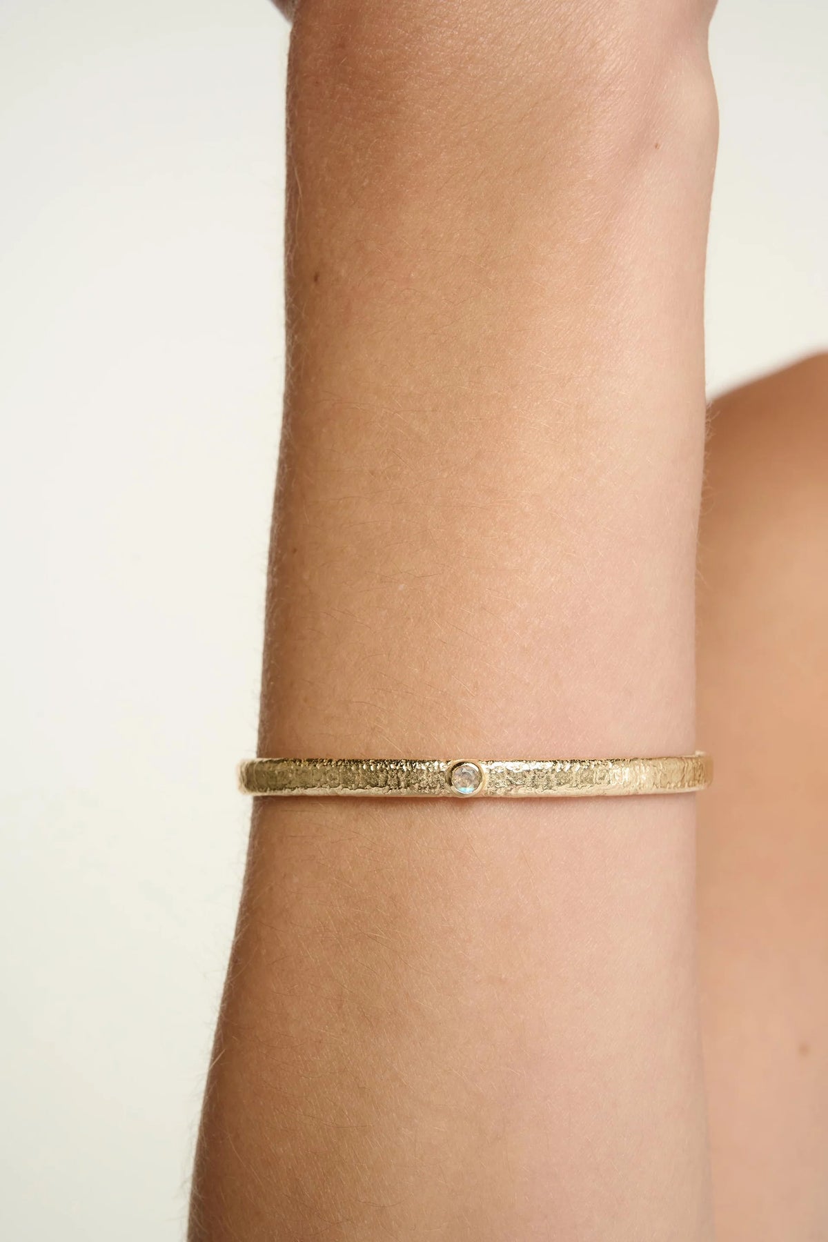 Moonstone Birthstone Gold Bangle