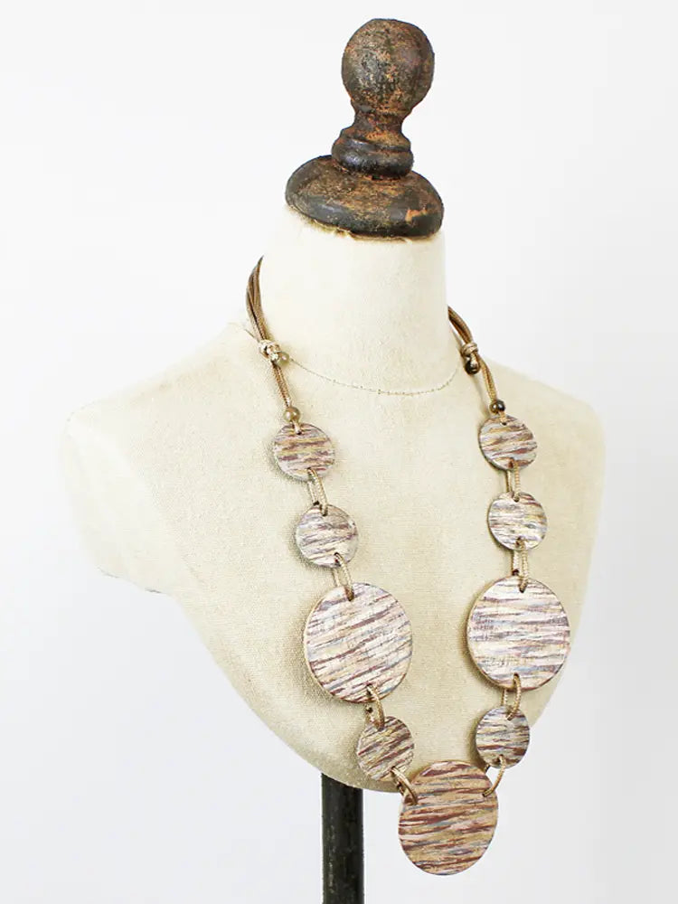 Natural Long Shell Disc Necklace