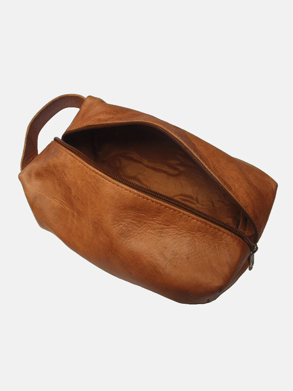 Tan Leather Wash Bag