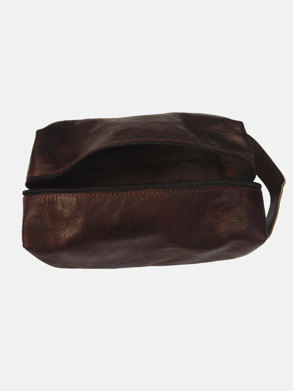 Dark brown Leather Wash Bag