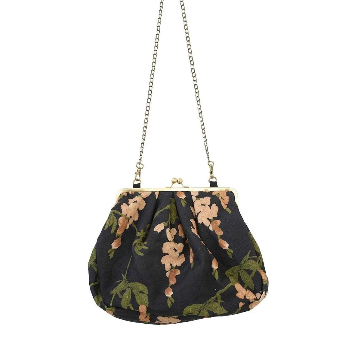 Wisteria Black Kiss Lock Clutch Bag