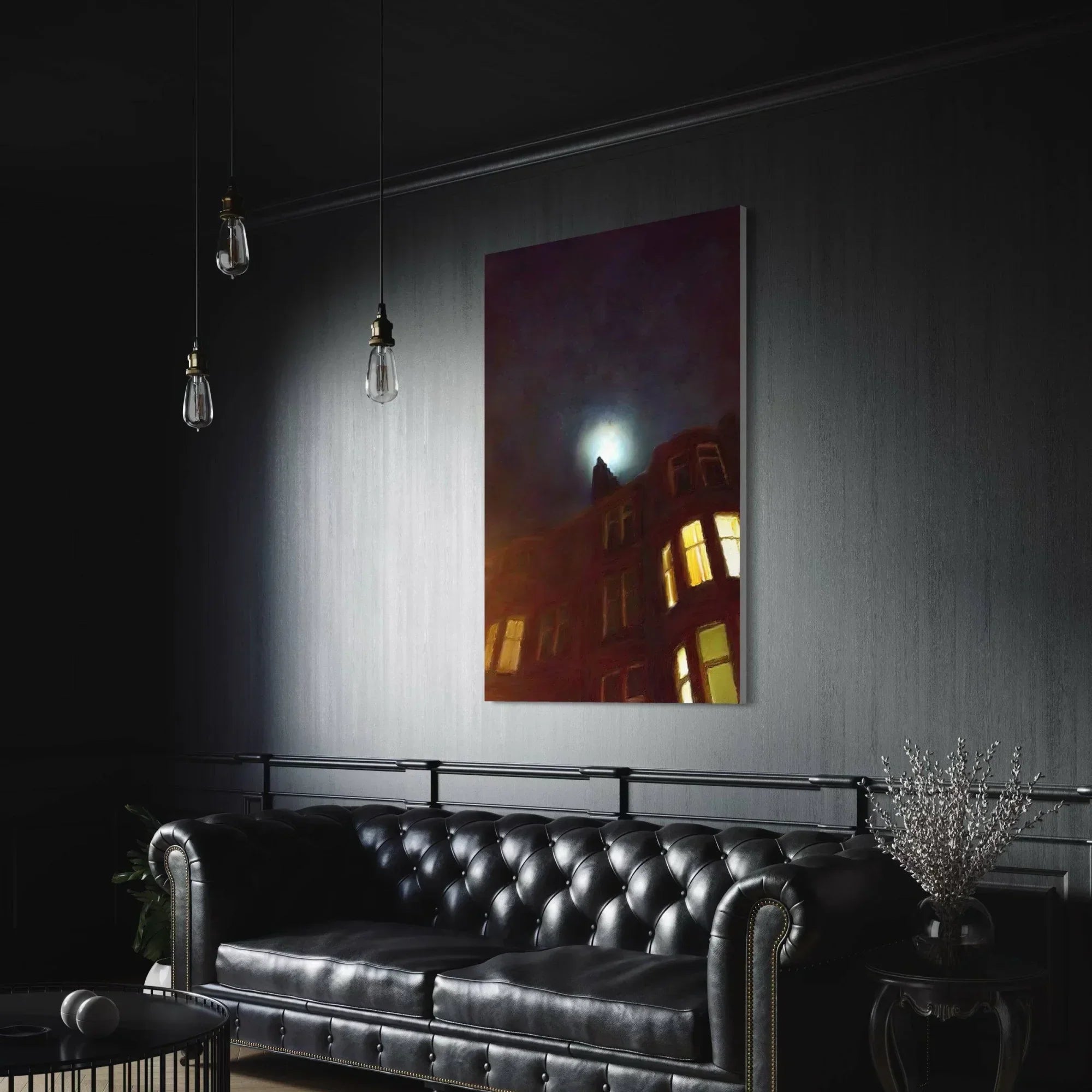 A Moonlit Tenement | Statement Interior Wall Art from Scotland - All Prints