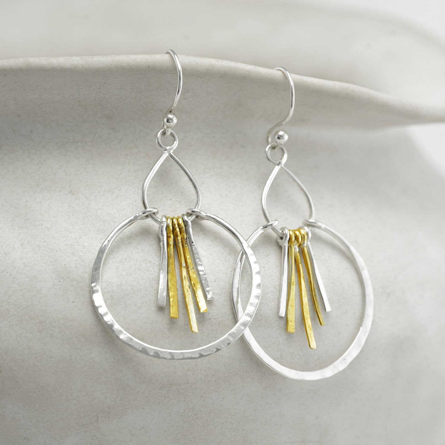 Textured Silver Earrings