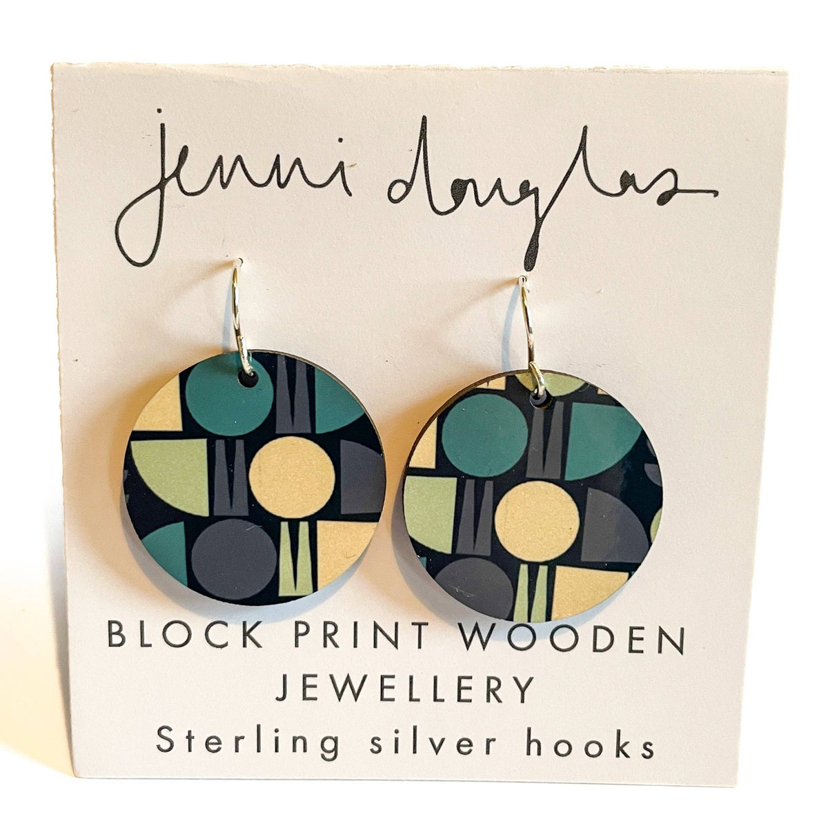 Geo Shapes Earrings - Blues (New)