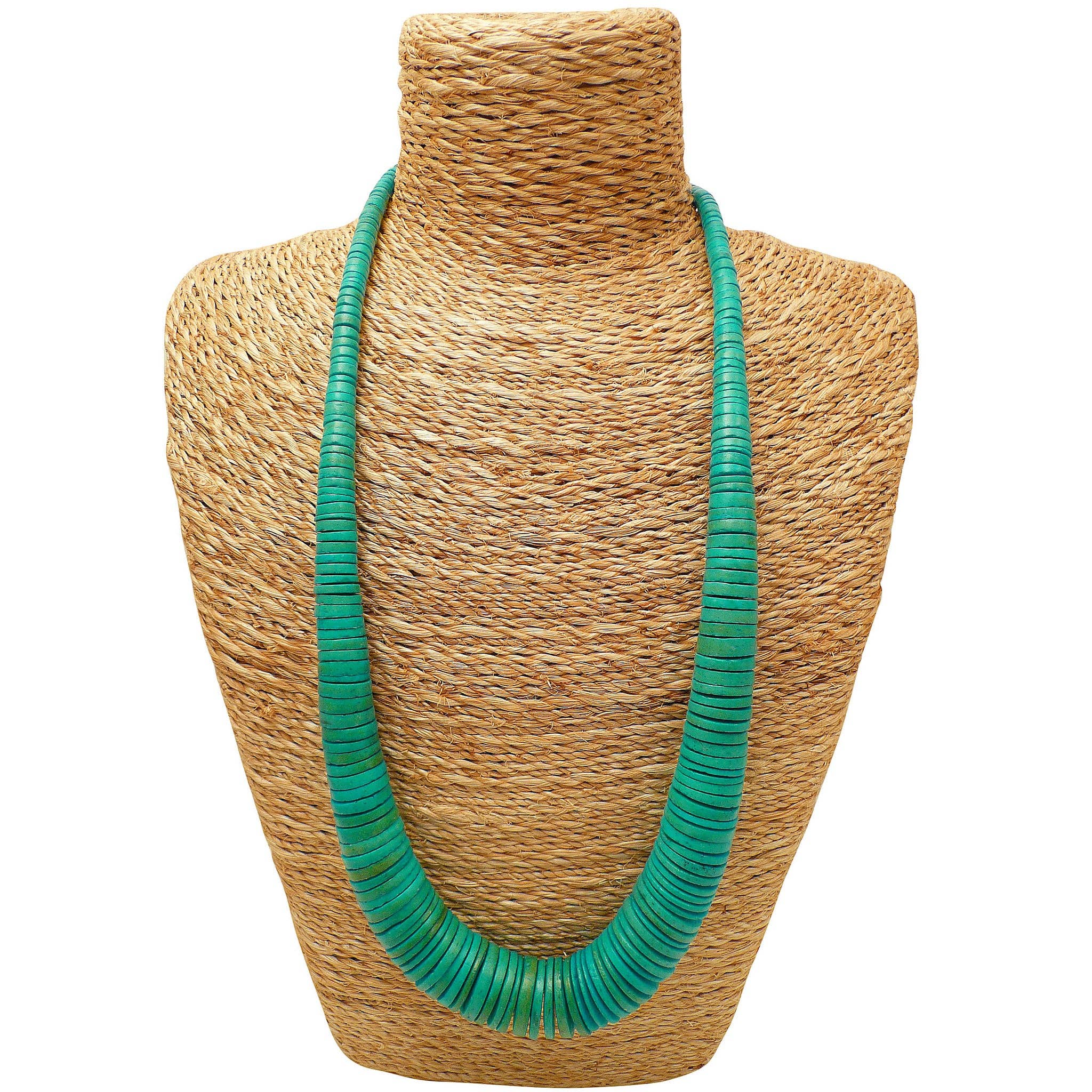 H1838 Long Graduated Coco Necklaces (x5 colours): Lime Green