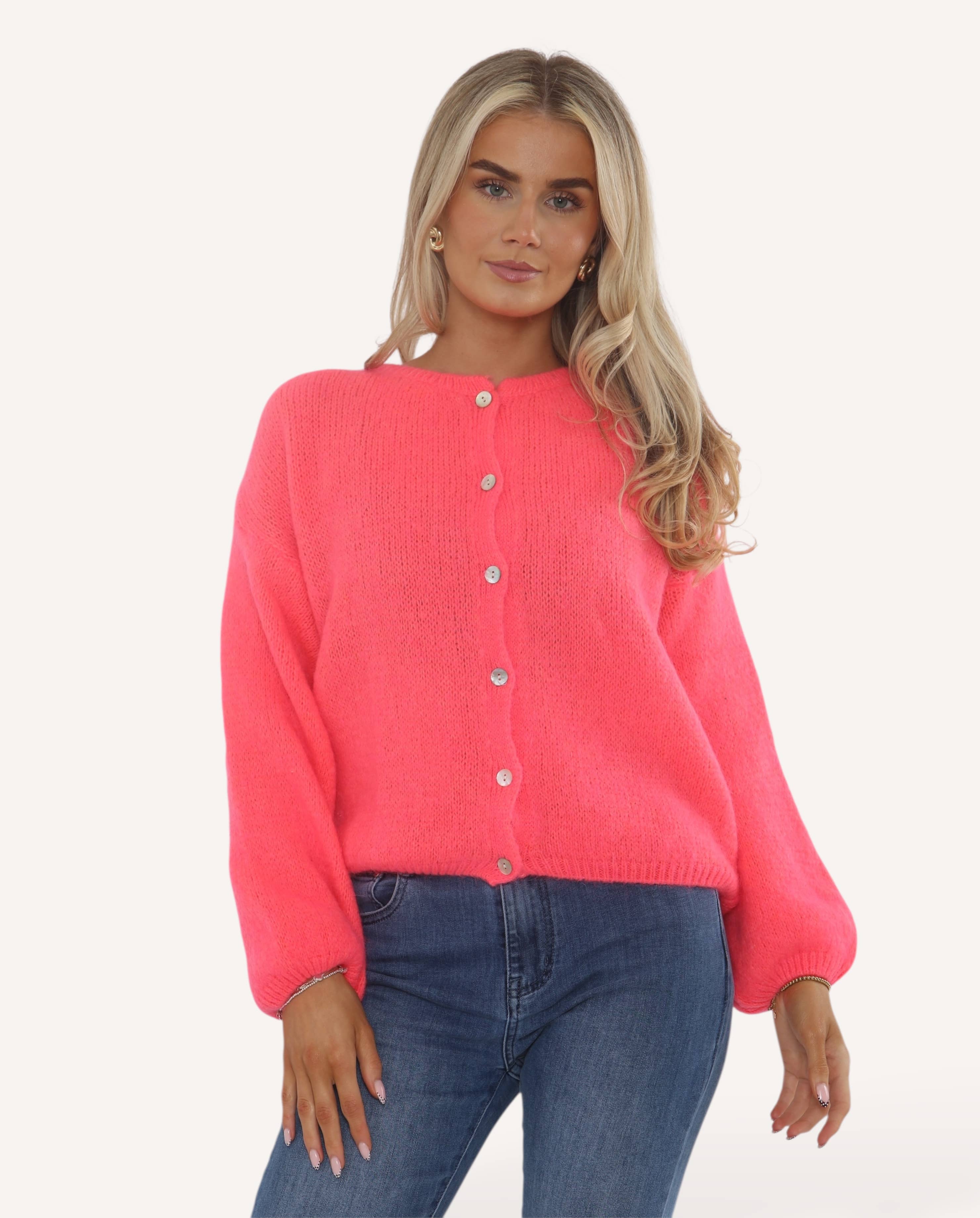 Button Through Mohair Cardigan: Cornflower / One Size: UK8 - UK14/16