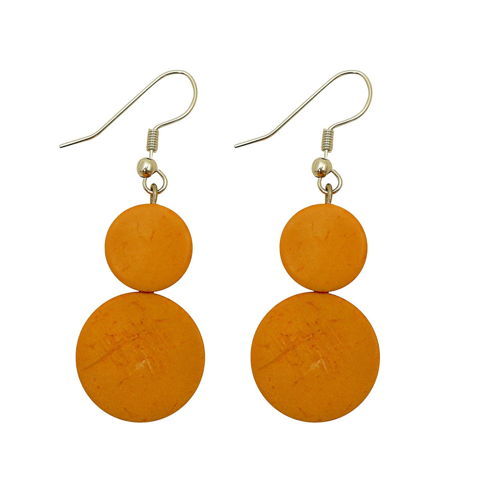 Mustard circle drop Earrings