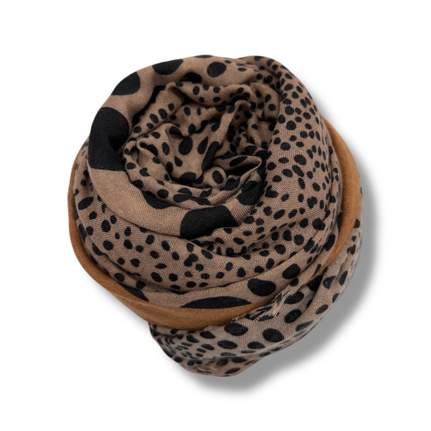 Leopard dots print scarf : Black