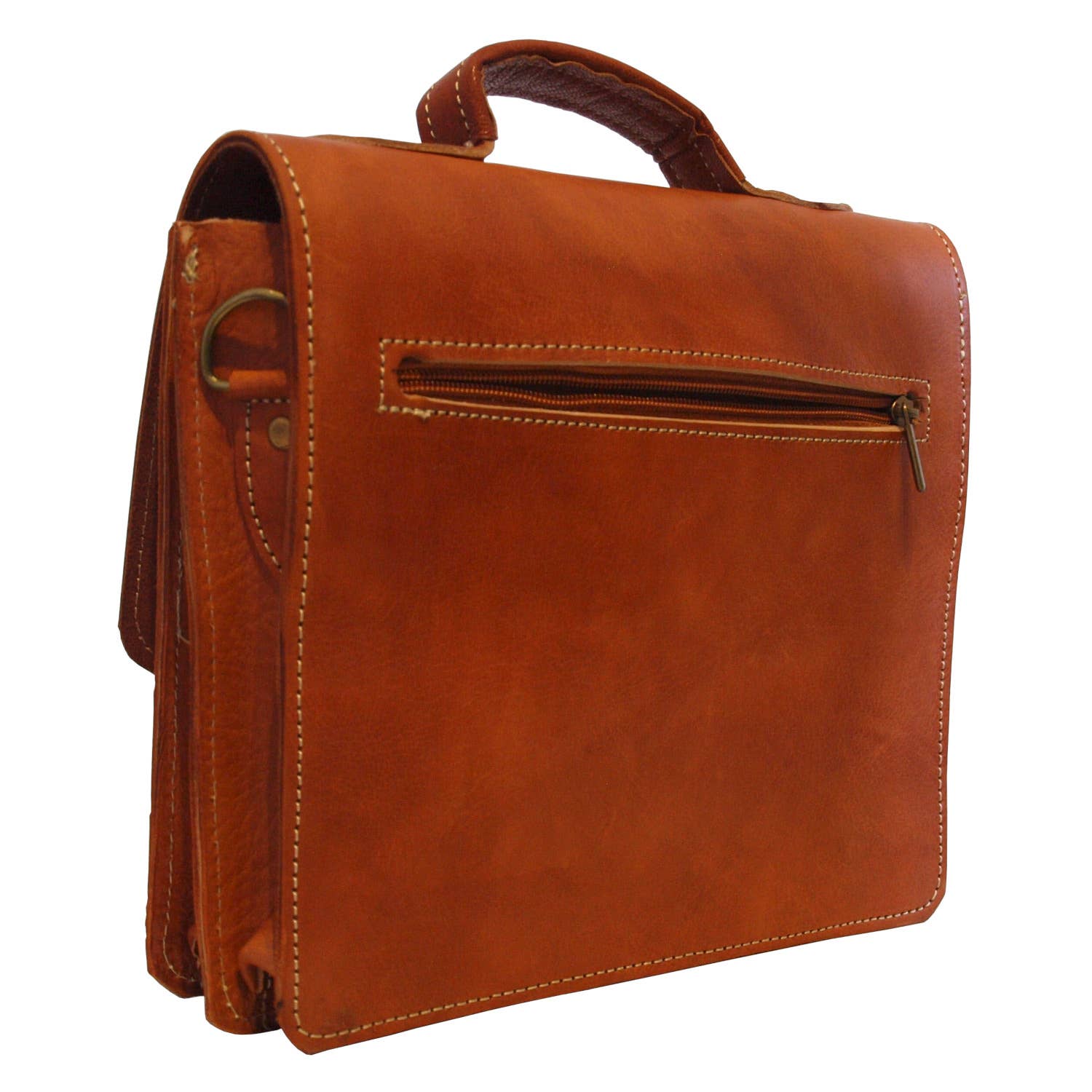 Leather Mini Satchel "The Casablanca": Red