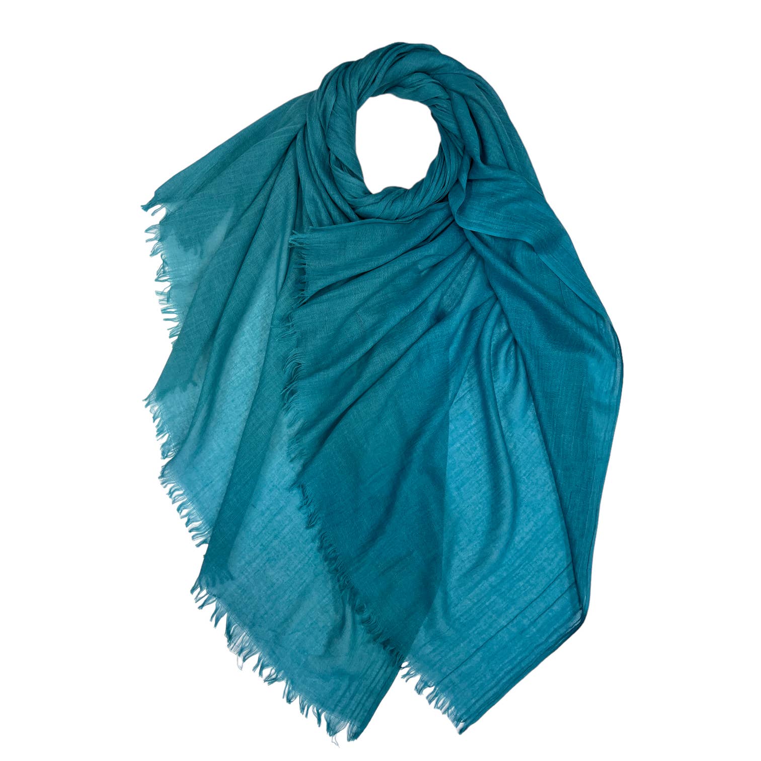 Classic plain cotton blend scarf finished with fringes: Timberwolve