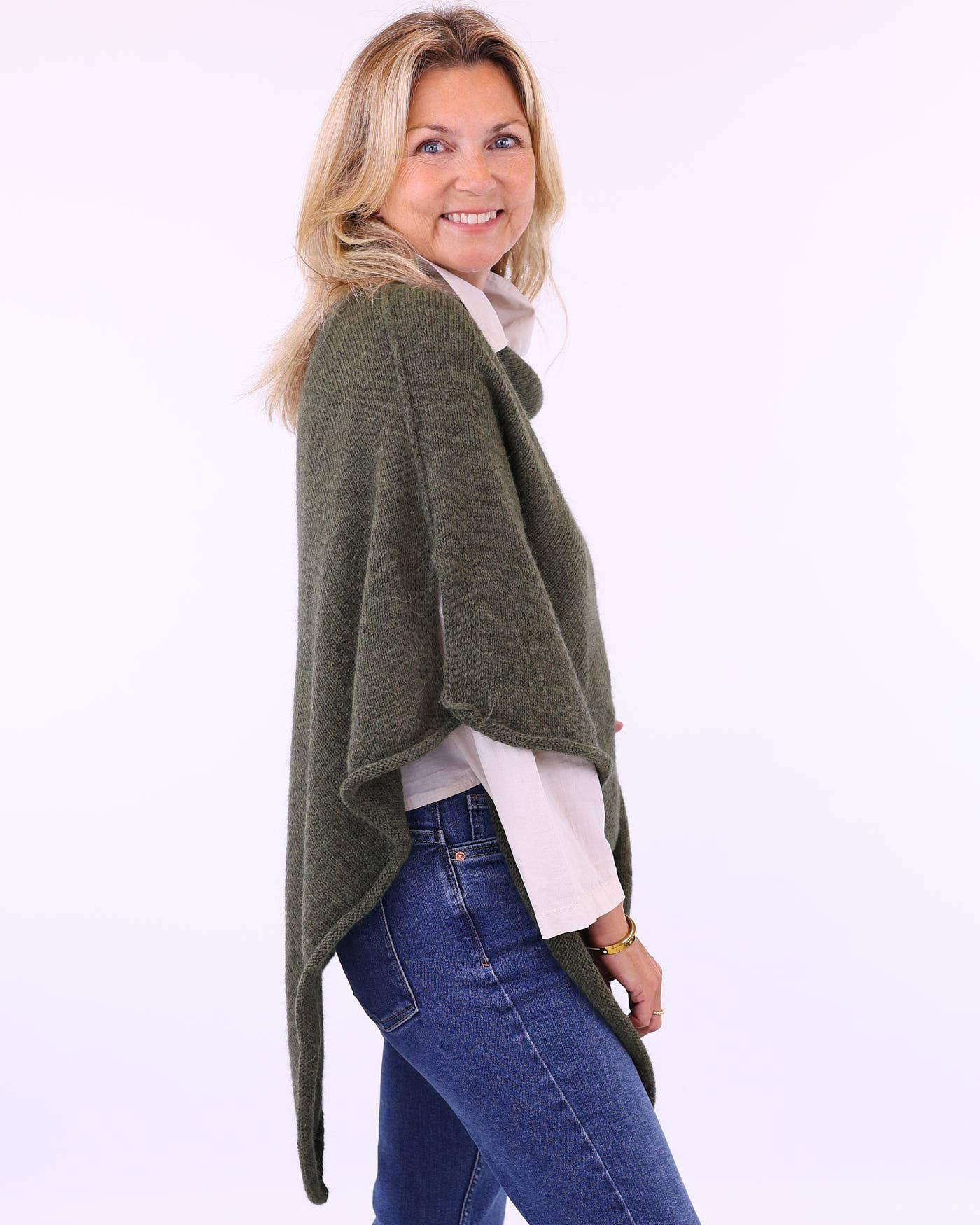 Alpaca Blend Poncho: Forest - Clothing - Scotland