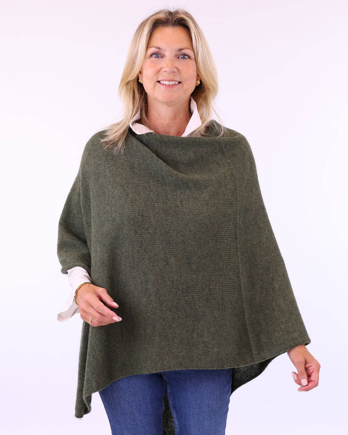 Alpaca Blend Poncho: Forest - Clothing - Scotland