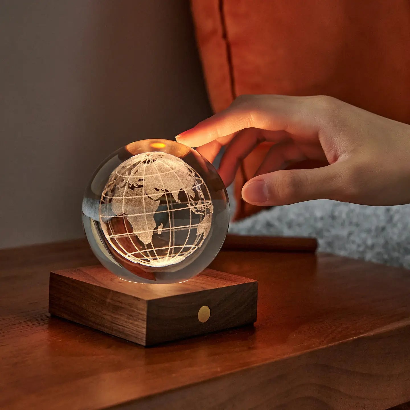 Amber Crystal light world globe - All House & Home - Scotland