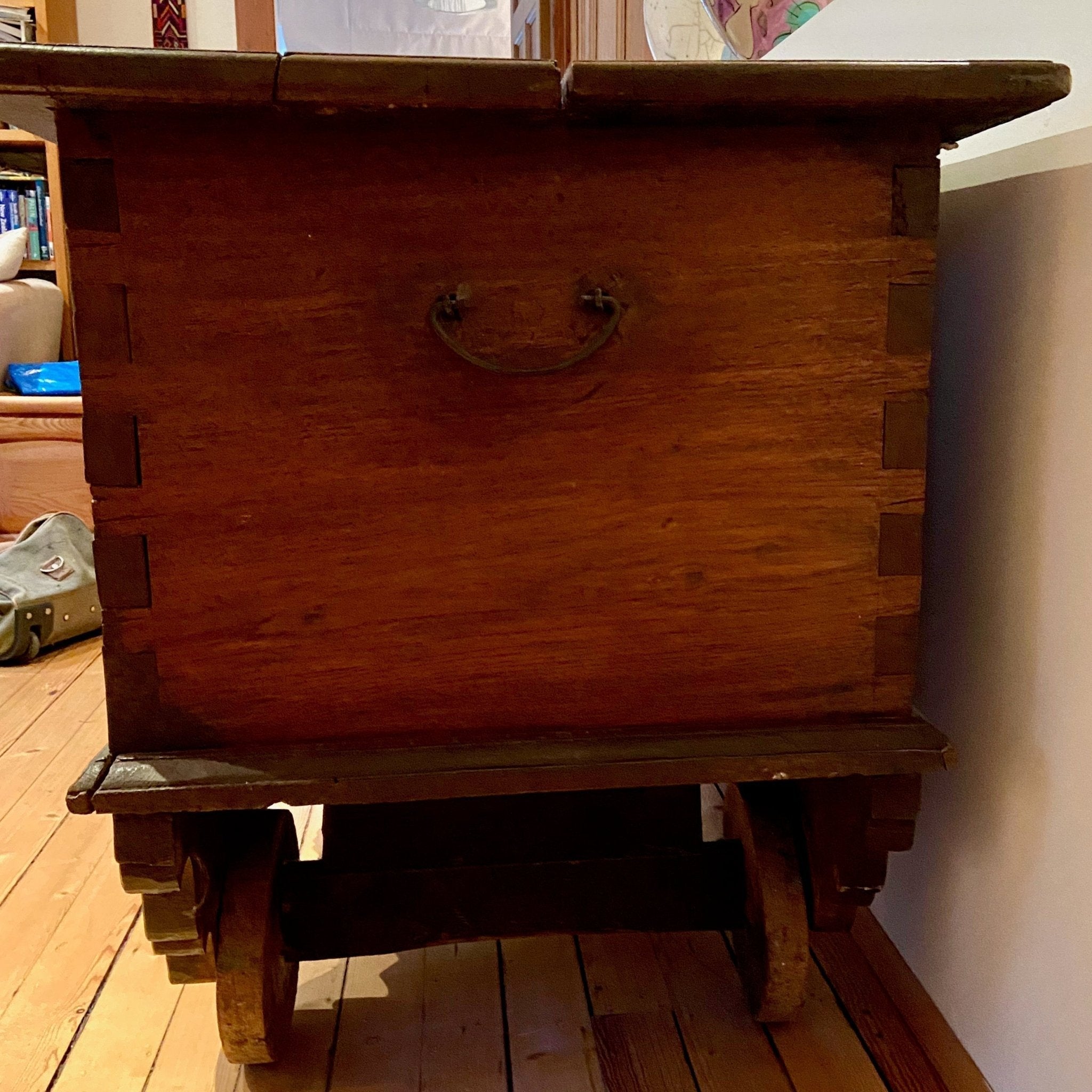 Antique Indonesian Marriage Chest or Trunk on Wheels - The Nancy Smillie Shop - Art, Jewellery & Designer Gifts Glasgow