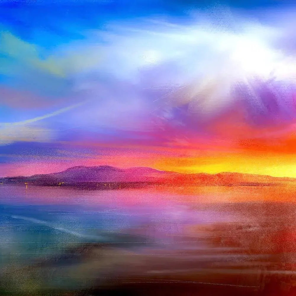 Arran Sunset Panoramic Lg Canvas Sor - The Nancy Smillie Shop - Art, Jewellery & Designer Gifts Glasgow