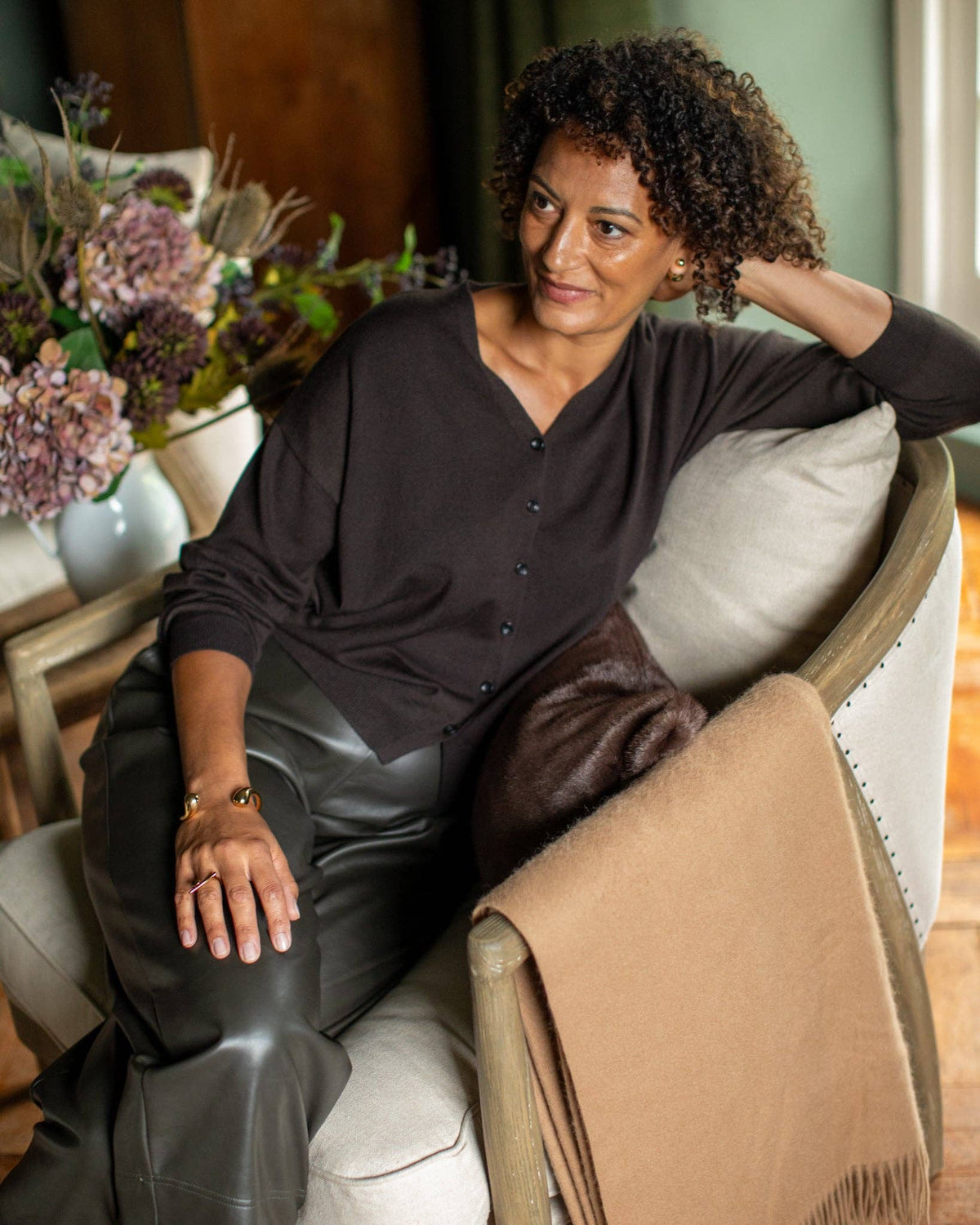 Anna Cardigan | Brown/Black
