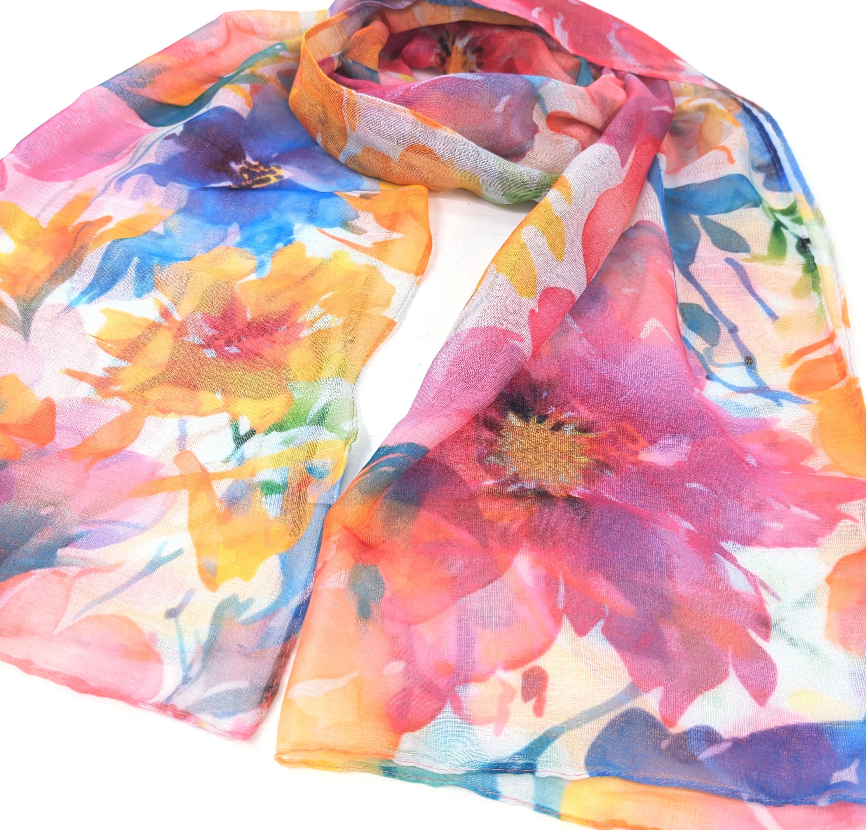 Watercolour Brights Scarf (50x180cm) - Exclusive Design