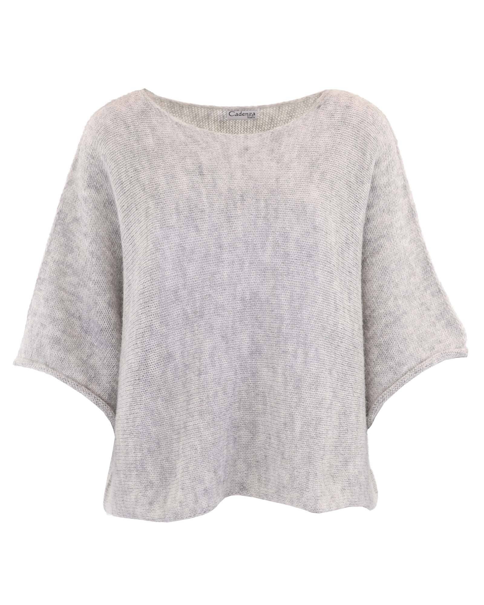 Alpaca Blend Short Tunic Top: Cloud Grey