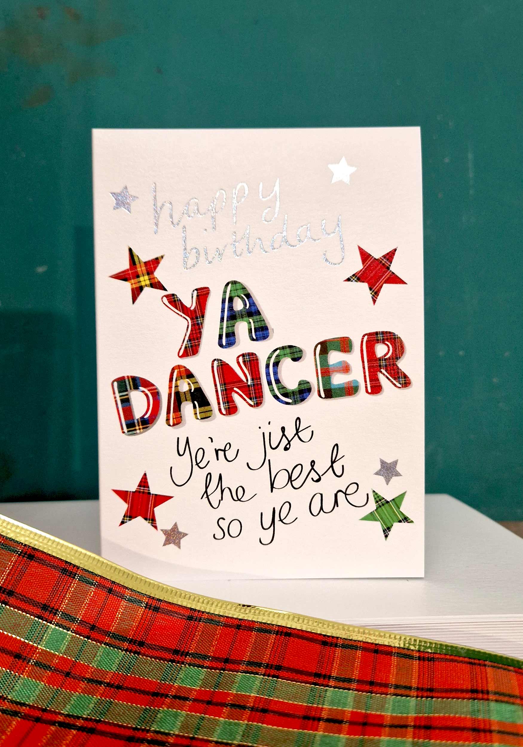 Tartan Words Birthday Ya Dancer Card