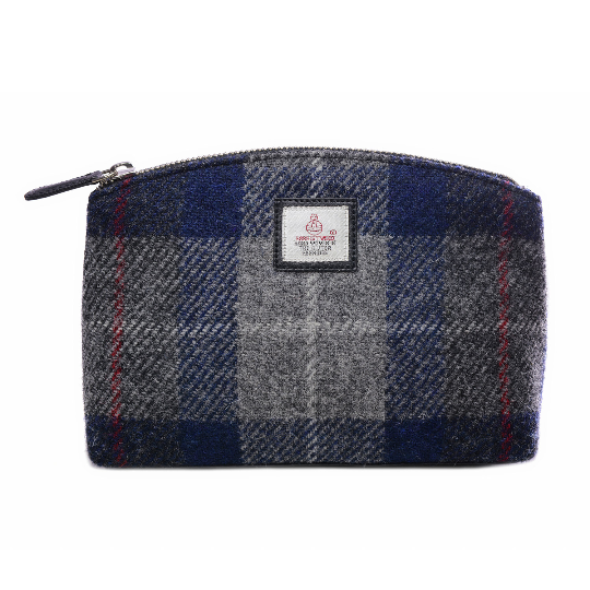 Harris Tweed Cosmetic Bag Blue Check