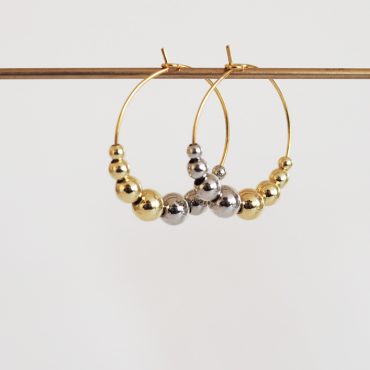 Ball hoop earrings