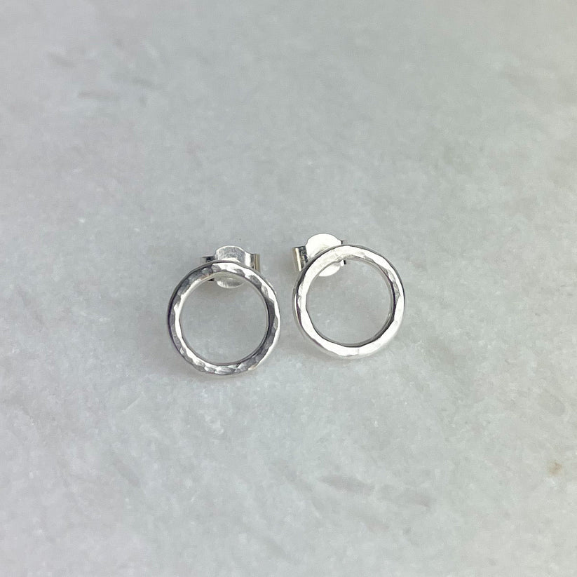 Beaten Hoop Stud Earrings | The Nancy Smillie Shop - Art, Jewellery & Designer Gifts Glasgow Scotland