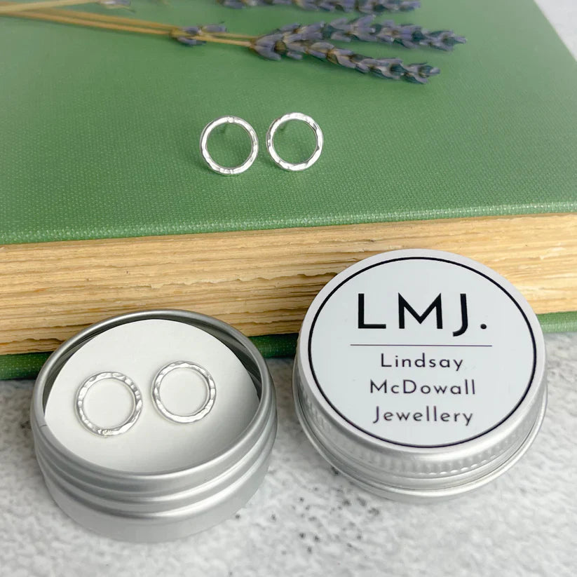 Beaten Hoop Stud Earrings | The Nancy Smillie Shop - Art, Jewellery & Designer Gifts Glasgow Scotland