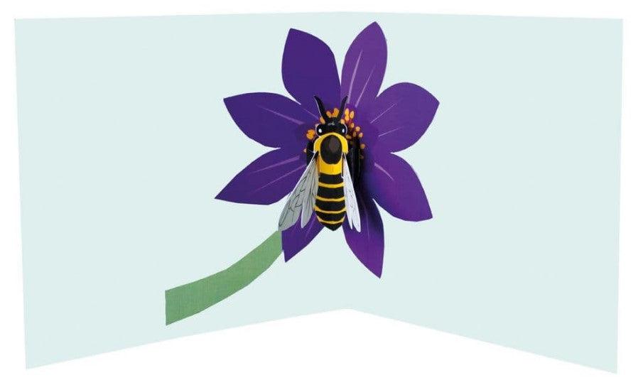 Bee on Flower Pop Up Card - The Nancy Smillie Shop - Art, Jewellery & Designer Gifts Glasgow