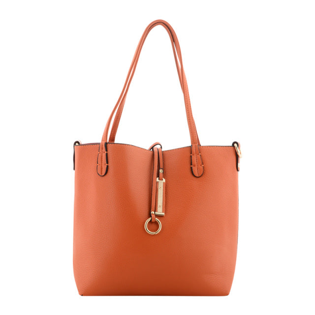 Beige/Orange Reversable Bag - The Nancy Smillie Shop - Art, Jewellery & Designer Gifts Glasgow