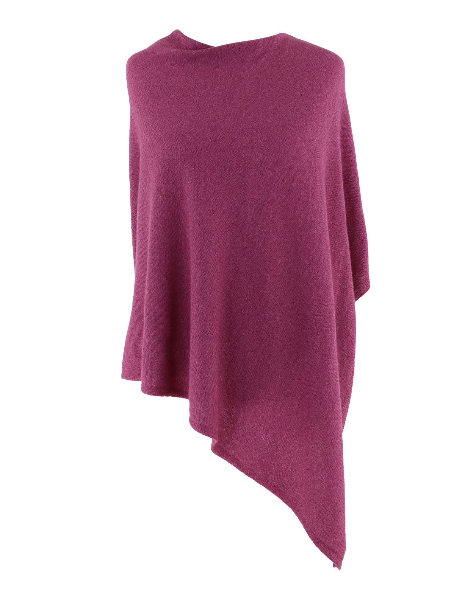 Classic Cashmere Blend Poncho: Denim Blue