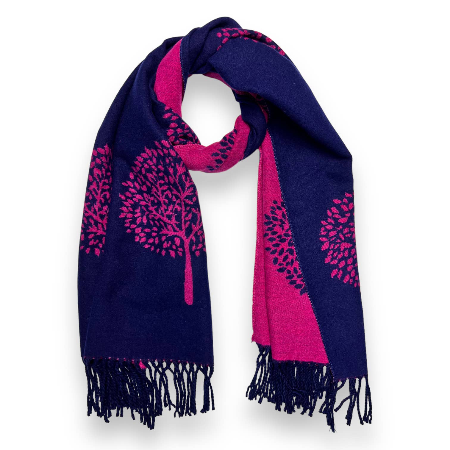 Big tree of life print scarf on cashmere blend scarf: Mustard - Scarves! - Scotland