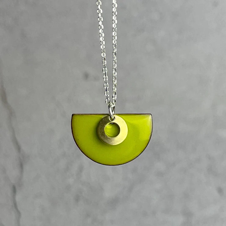 Bitter Green Semi Circle Necklace - The Nancy Smillie Shop - Art, Jewellery & Designer Gifts Glasgow
