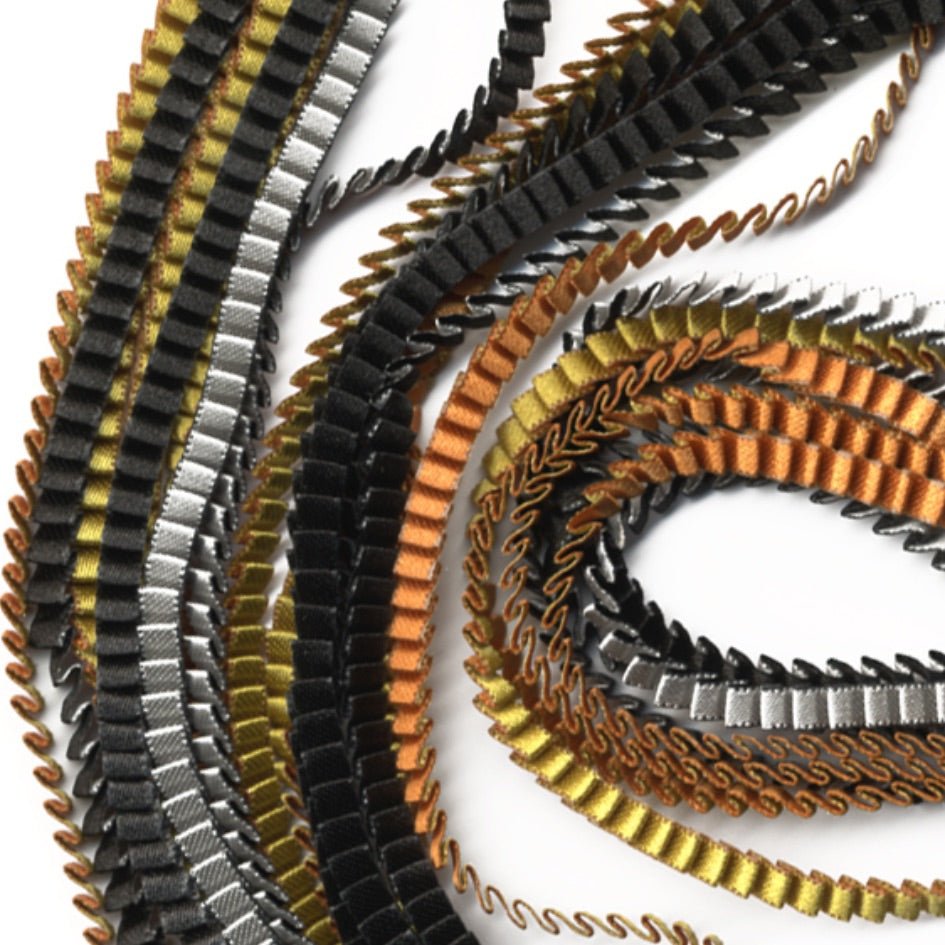 Black, Gold, & Grey Fabric Strand Necklace - The Nancy Smillie Shop - Art, Jewellery & Designer Gifts Glasgow