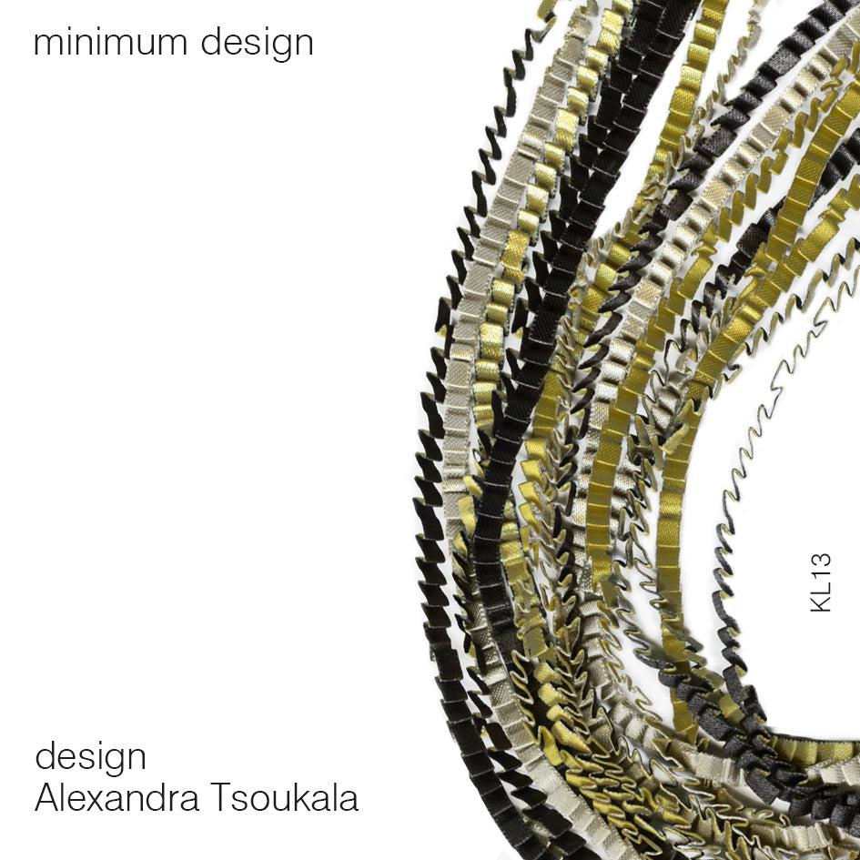 Black, Gold & Khaki Strand Necklace - The Nancy Smillie Shop - Art, Jewellery & Designer Gifts Glasgow