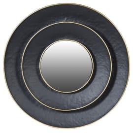 Black Layered Round Mirror - The Nancy Smillie Shop - Art, Jewellery & Designer Gifts Glasgow