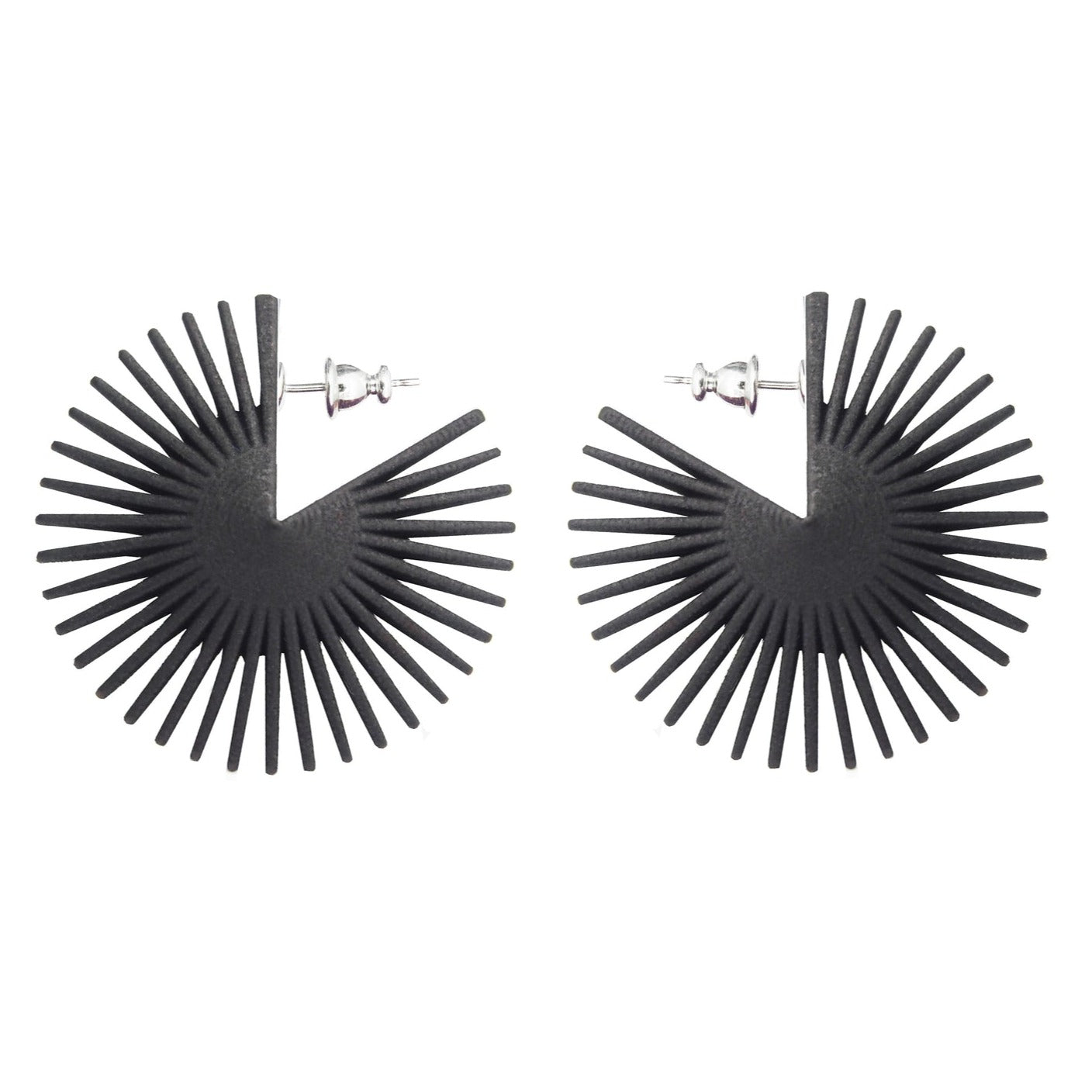 Black Midi Wheel Earrings - The Nancy Smillie Shop - Art, Jewellery & Designer Gifts Glasgow