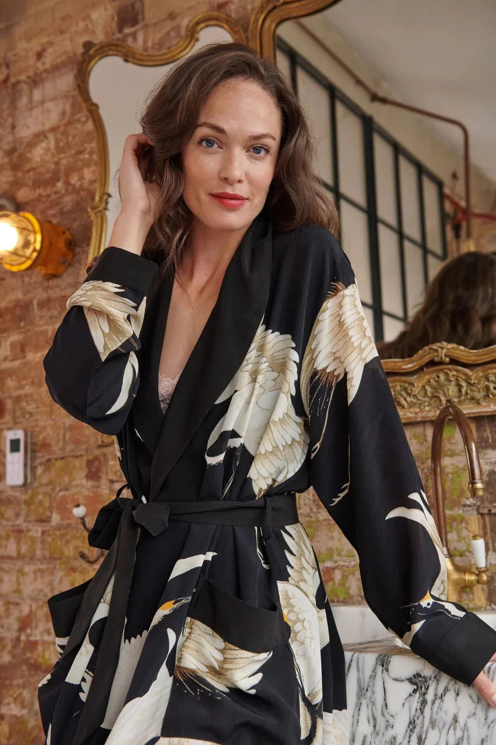 Black Stork Crepe Gown - The Nancy Smillie Shop - Art, Jewellery & Designer Gifts Glasgow