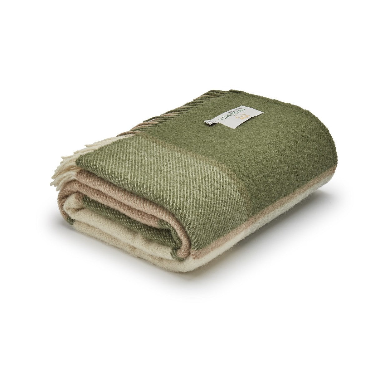 Olive Block Check Throw