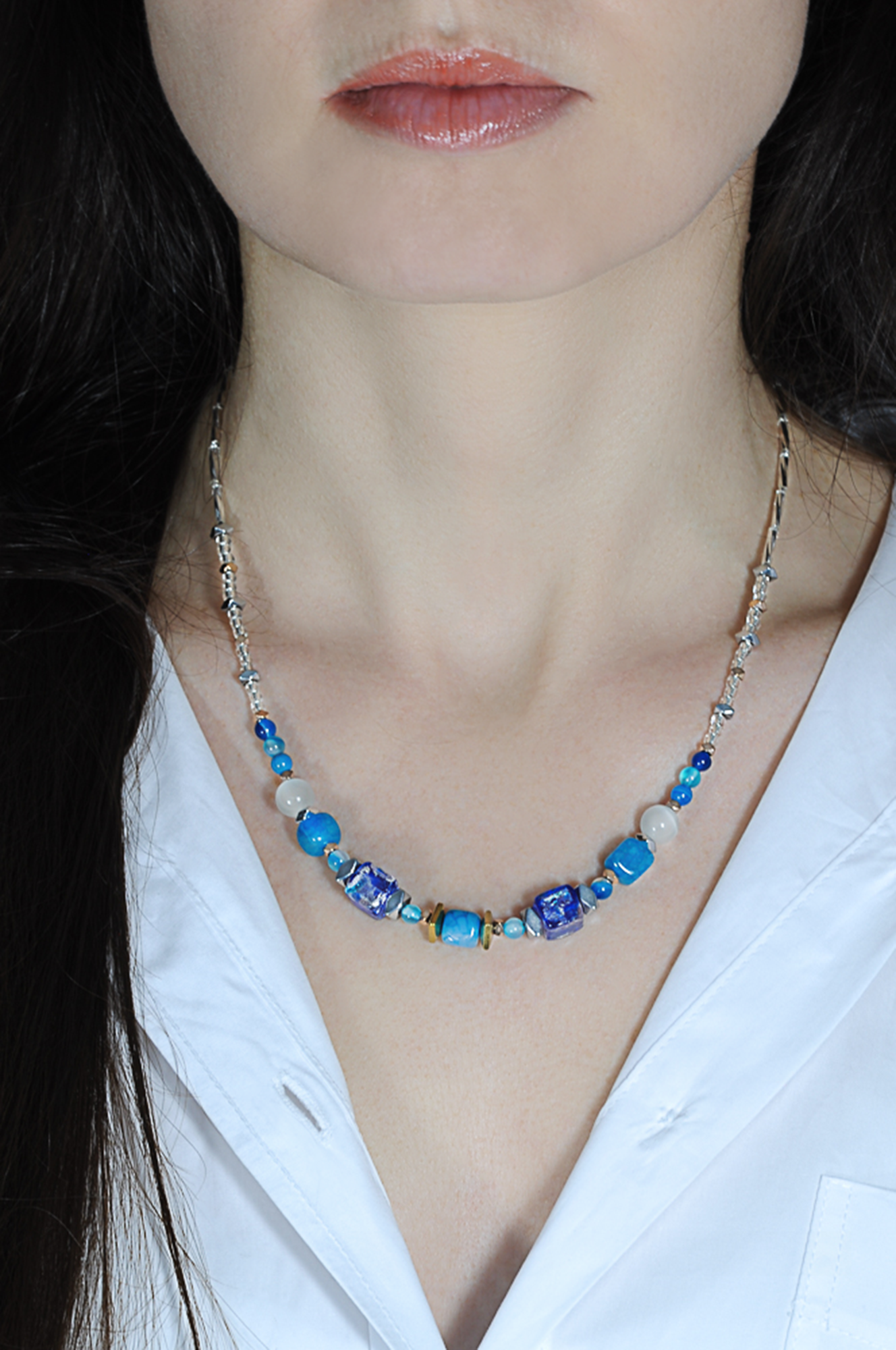 Blue Agate Necklace - Jewellery - Scotland