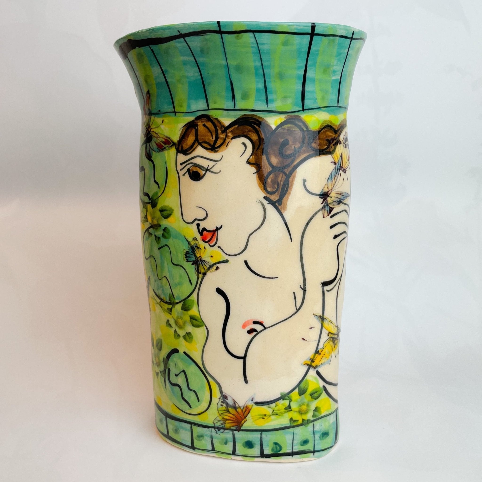 Blue/ Green Vase - The Nancy Smillie Shop - Art, Jewellery & Designer Gifts Glasgow