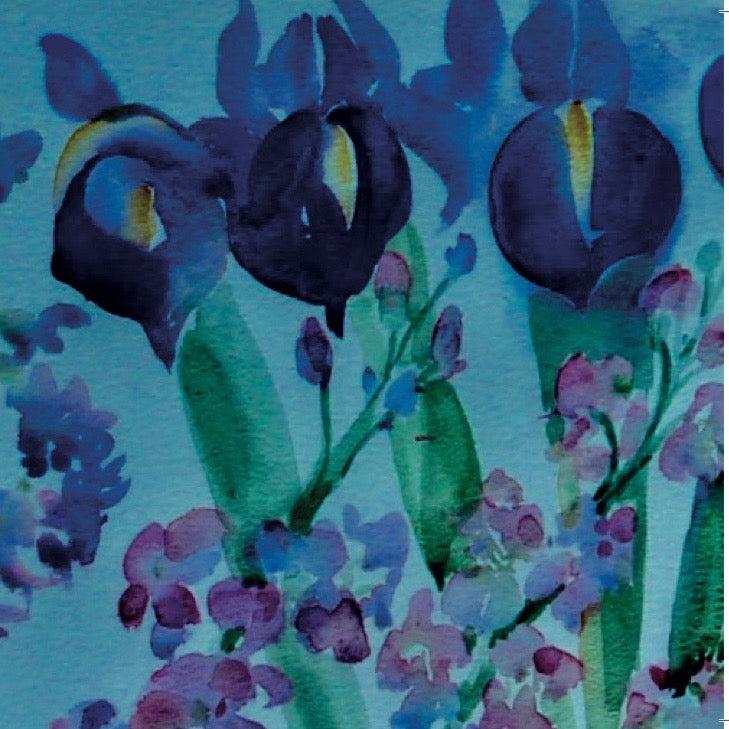Blue Iris Pack of 4 Cards - The Nancy Smillie Shop - Art, Jewellery & Designer Gifts Glasgow