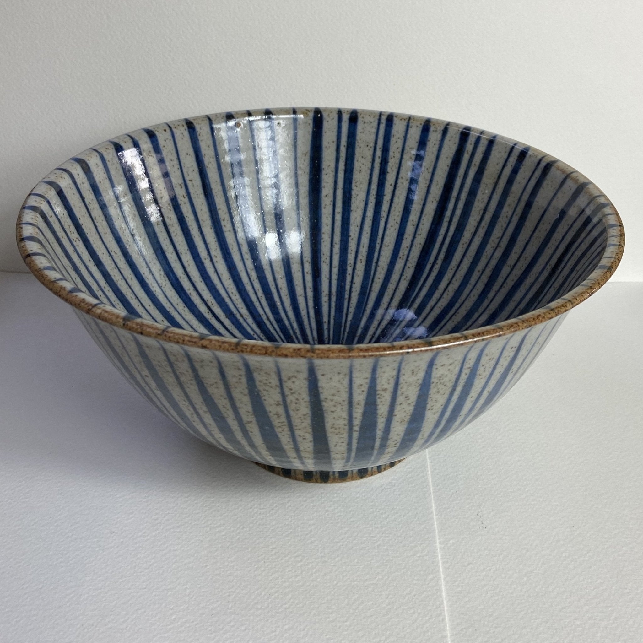 Blue Pinstripe Medium Bowl - The Nancy Smillie Shop - Art, Jewellery & Designer Gifts Glasgow