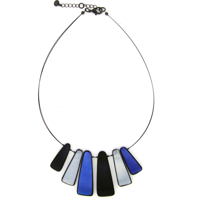 Blue resin 3 tone necklace - Jewellery - Scotland