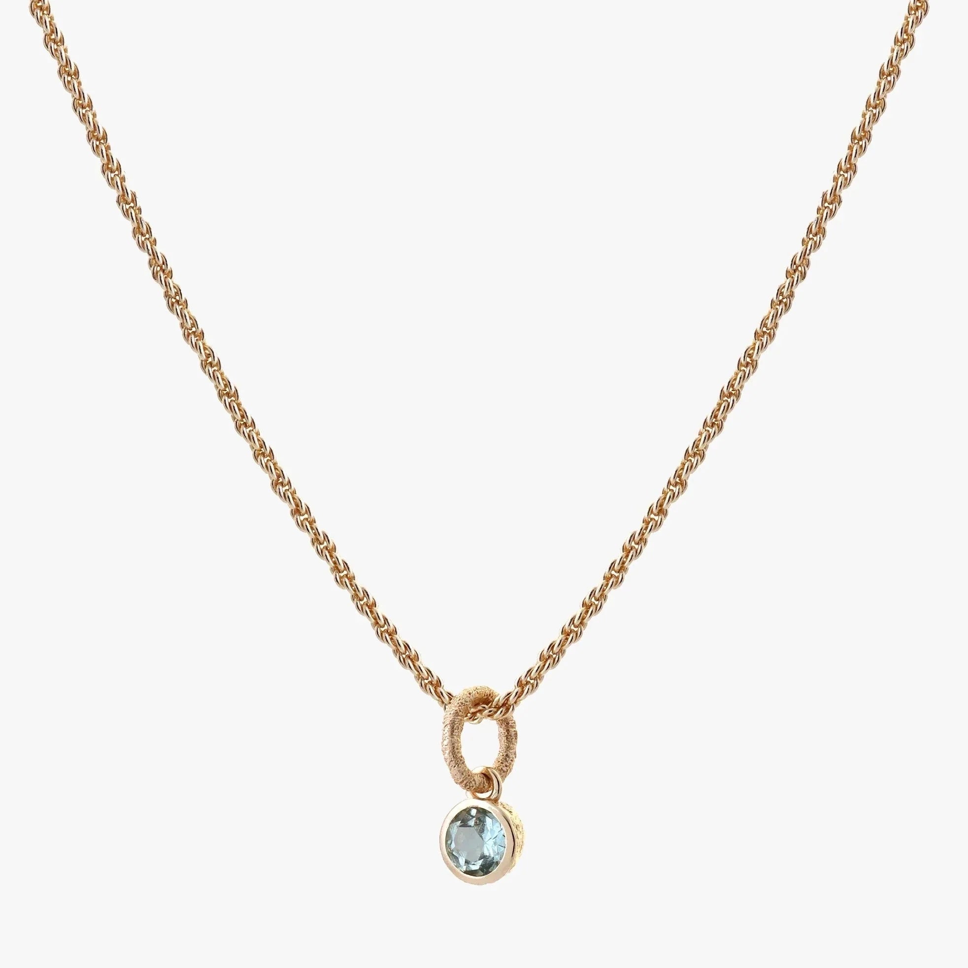 Blue Topaz Birthstone Necklace Gold - The Nancy Smillie Shop - Art, Jewellery & Designer Gifts Glasgow